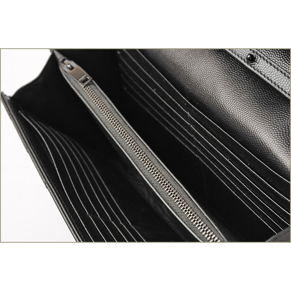 Saint Laurent Chain Wallet Shoulder Bag Clutch Bag Leather Black - Picture 4 of 4